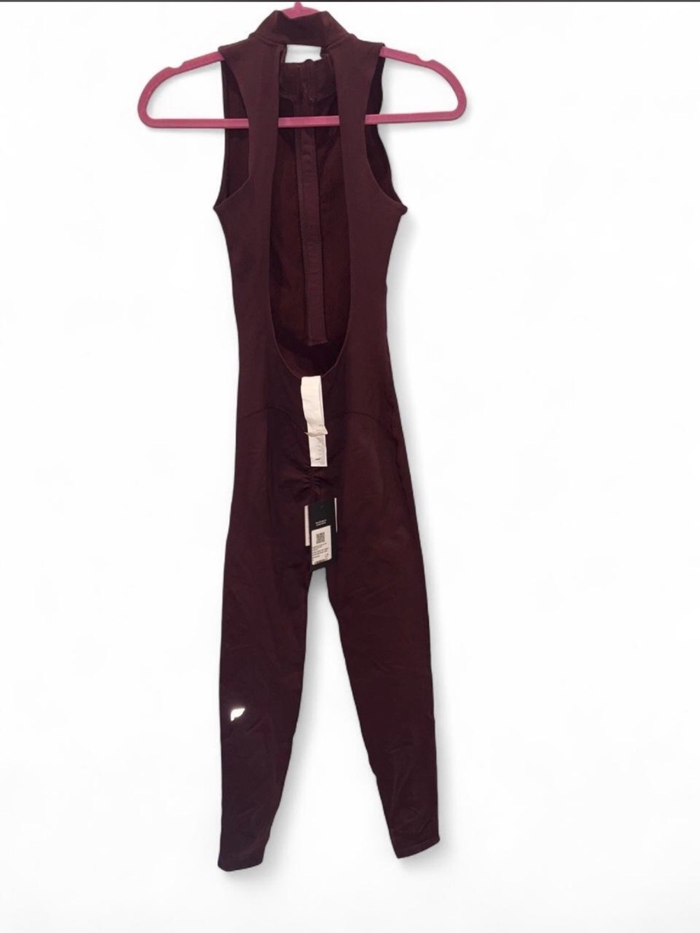 Fabletics Sleeveless Wine-Colored Jumpsuit